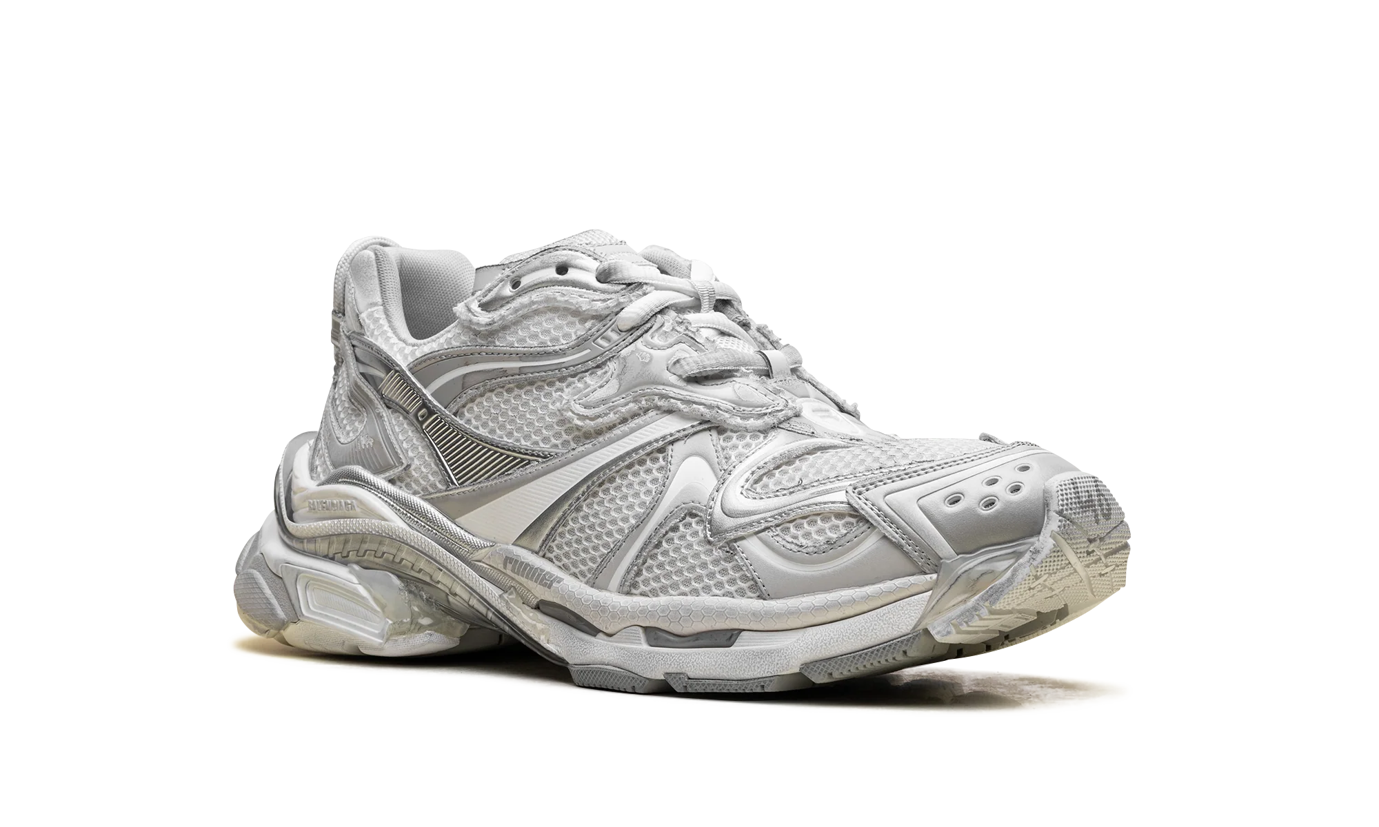 Runner Sneaker "Worn-Out - White Silver" 779066 W3RXP 9110