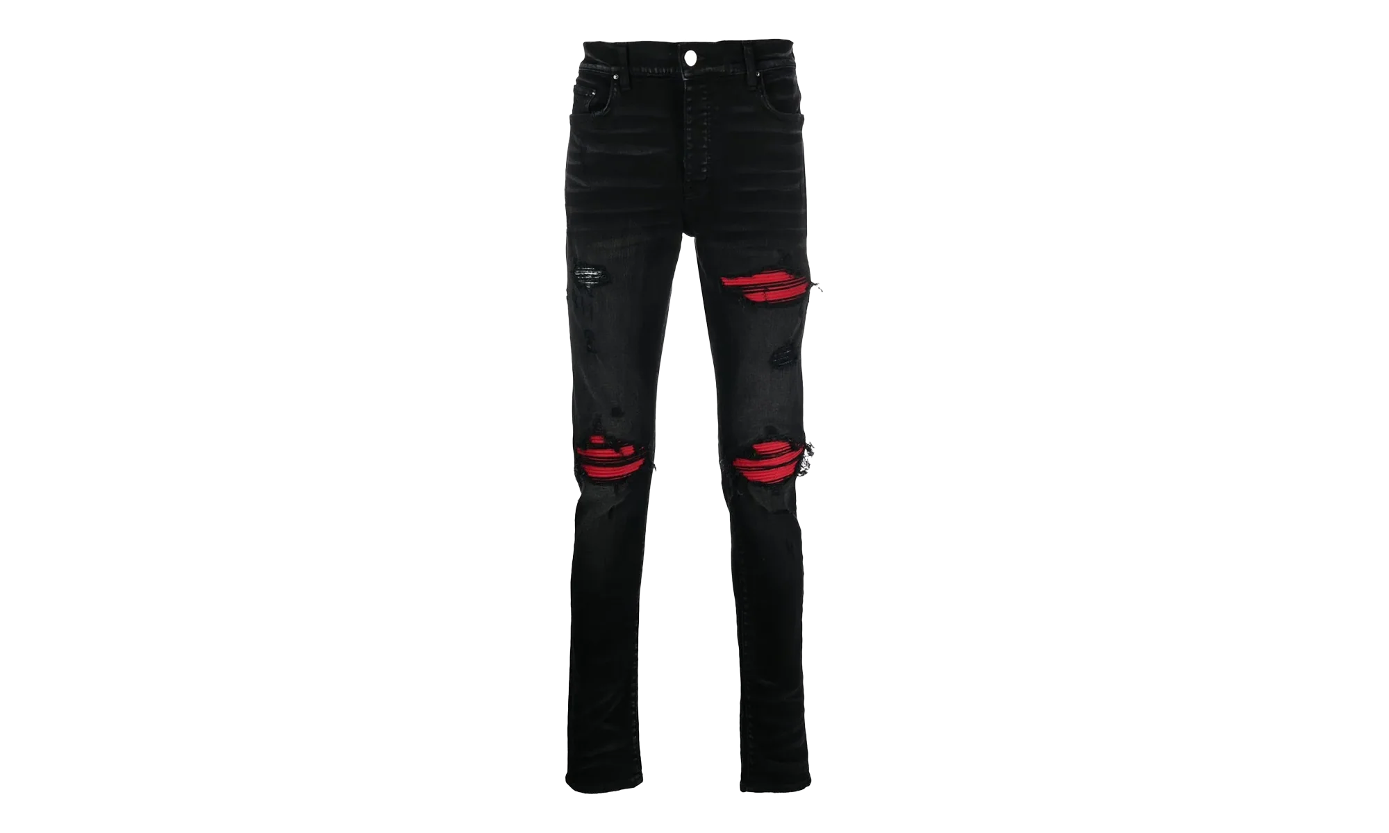 MX1 Ultra Suede Patch Jeans "Aged Black Red" AW22MDS010 023