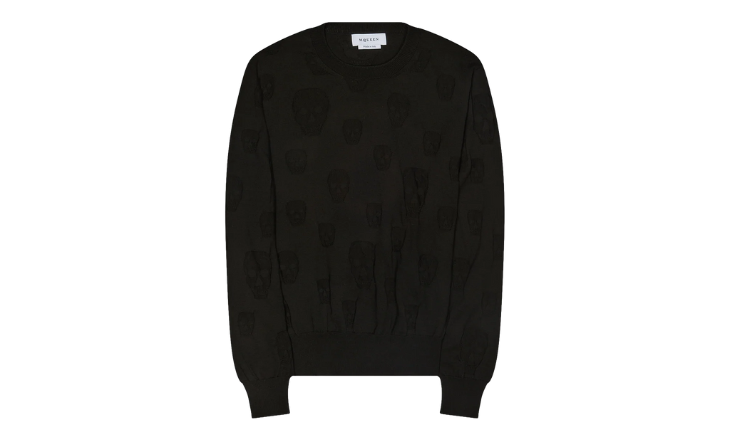 All Over Skulls Crewneck Sweater "Black" AM002