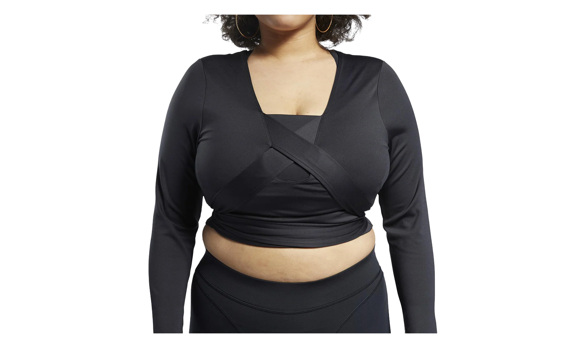 Cardi B Longsleeve Top WMNS "Black (Plus Size)" H48425