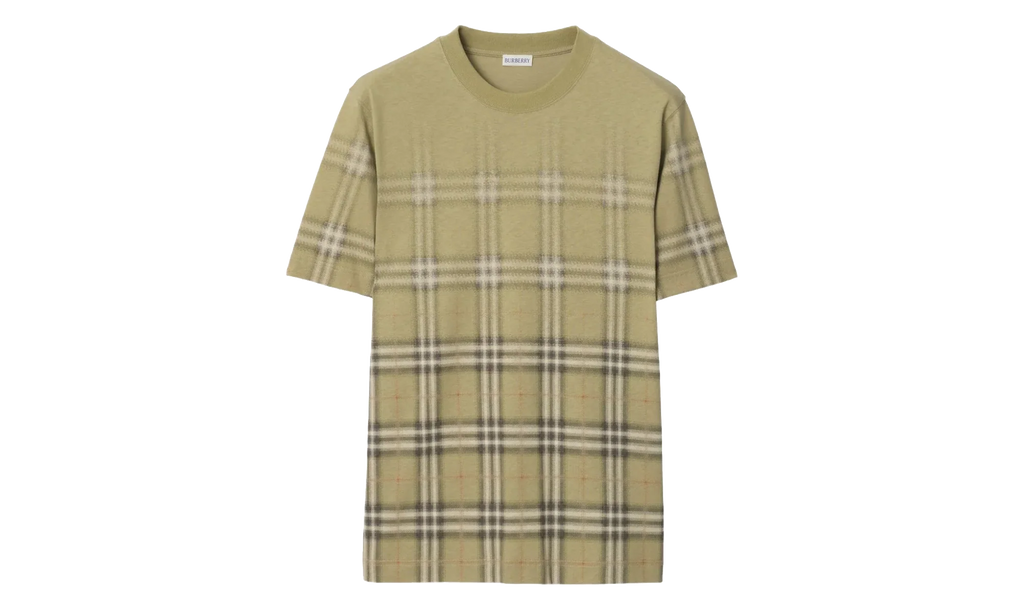 Gradient Check Cotton T-shirt "Glade Green" 8119023