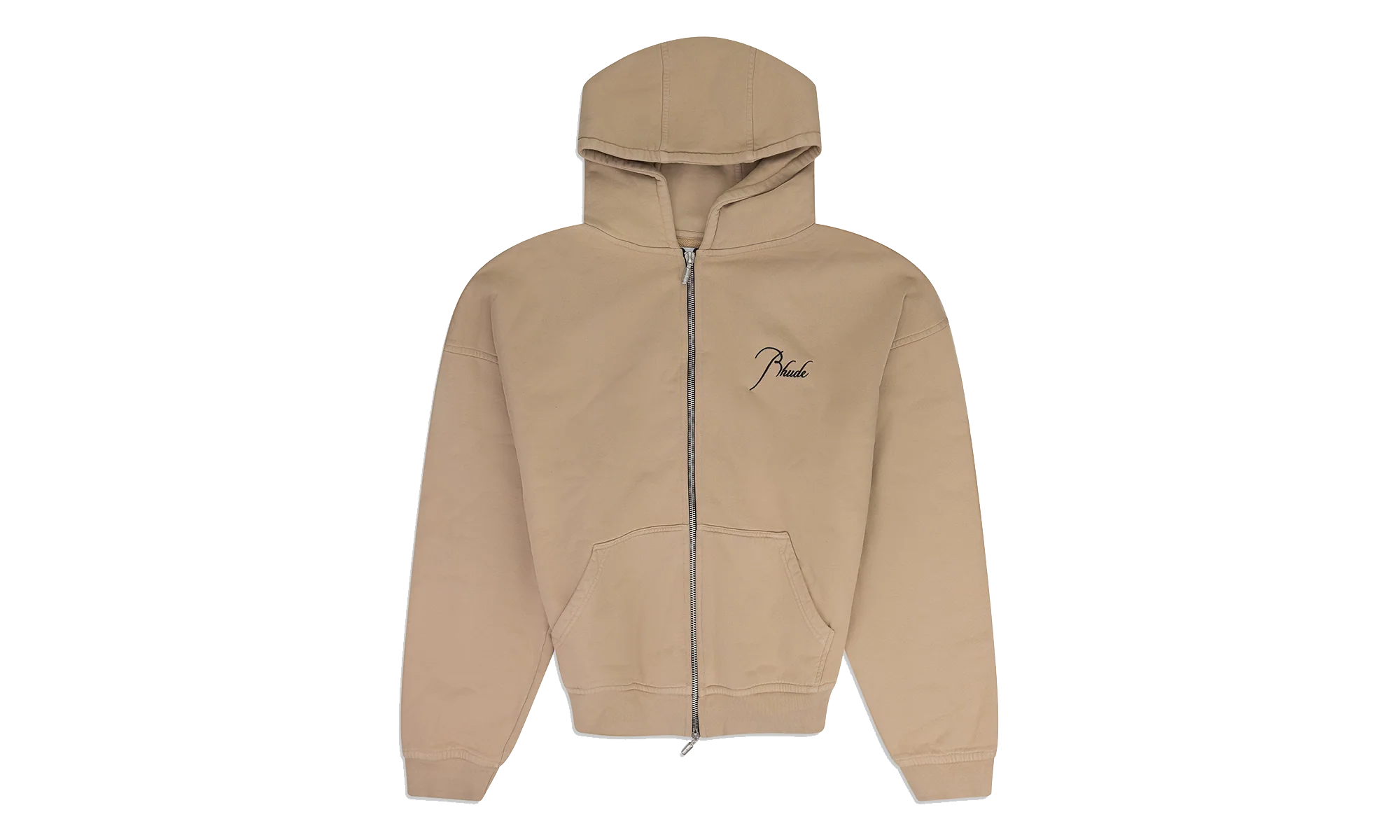 Embroidered Logo Zip-Up Hoodie "Tan" RHDMHDS0039 TAN