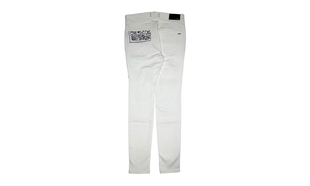 Vintage Bandana Art Patch Jeans "White" PS22MDS023 140