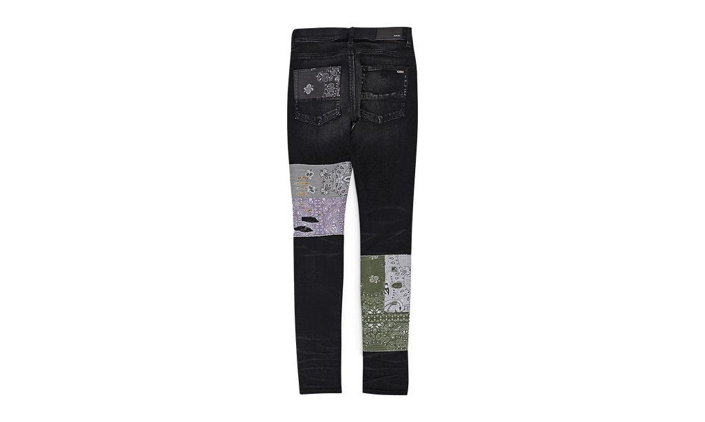 BANDANA ART PATCH JEAN "Aged Black" PF22MDS021