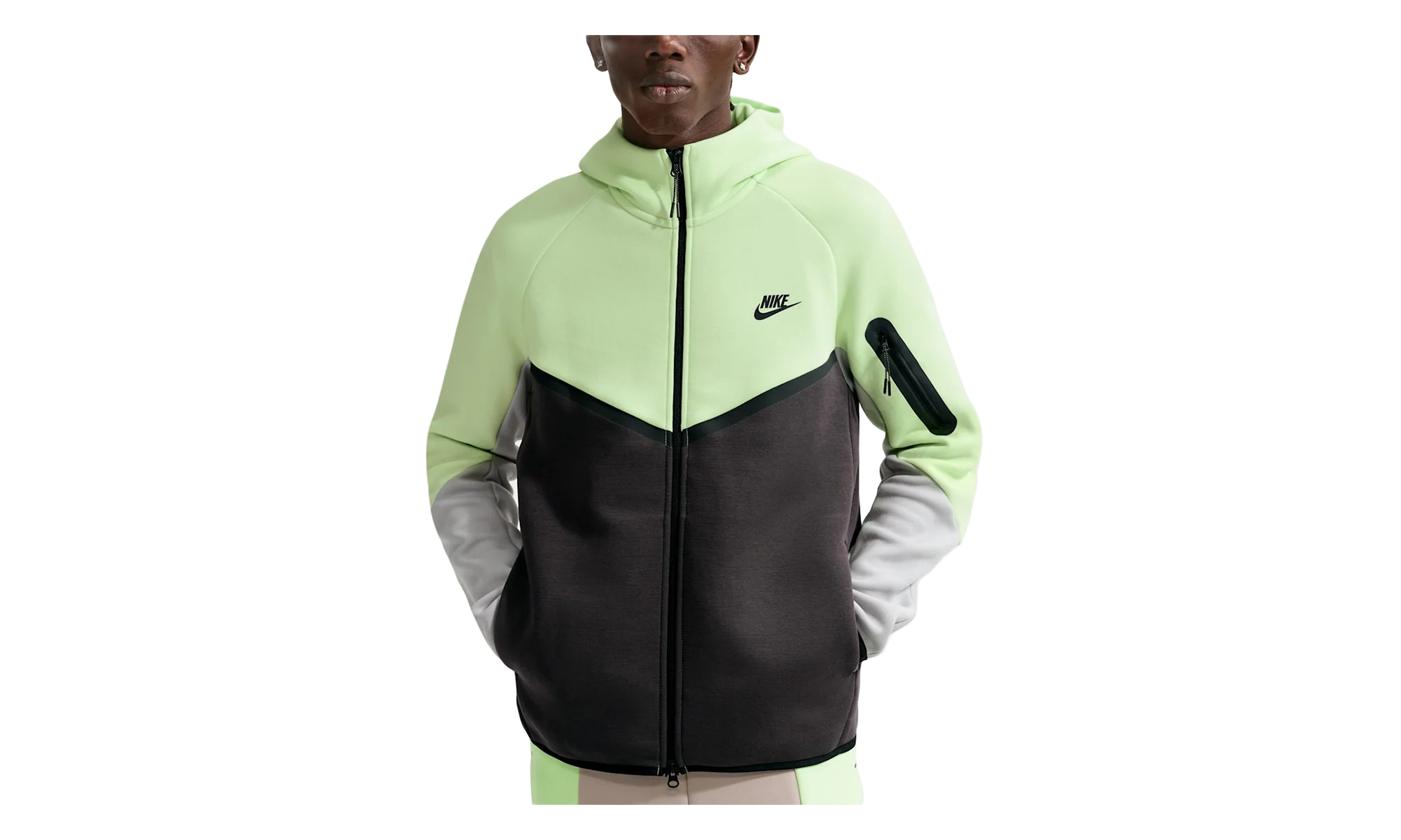 Tech Fleece Windrunner Full-Zip Jacket "Grey/Lime Green" HV0949 361
