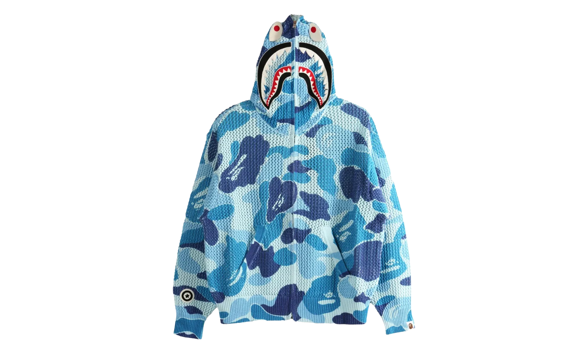 ABC Camo Crochet Relaxed Fit Shark Full Zip Hoodie "Blue Camo" 1L30115306 BLU