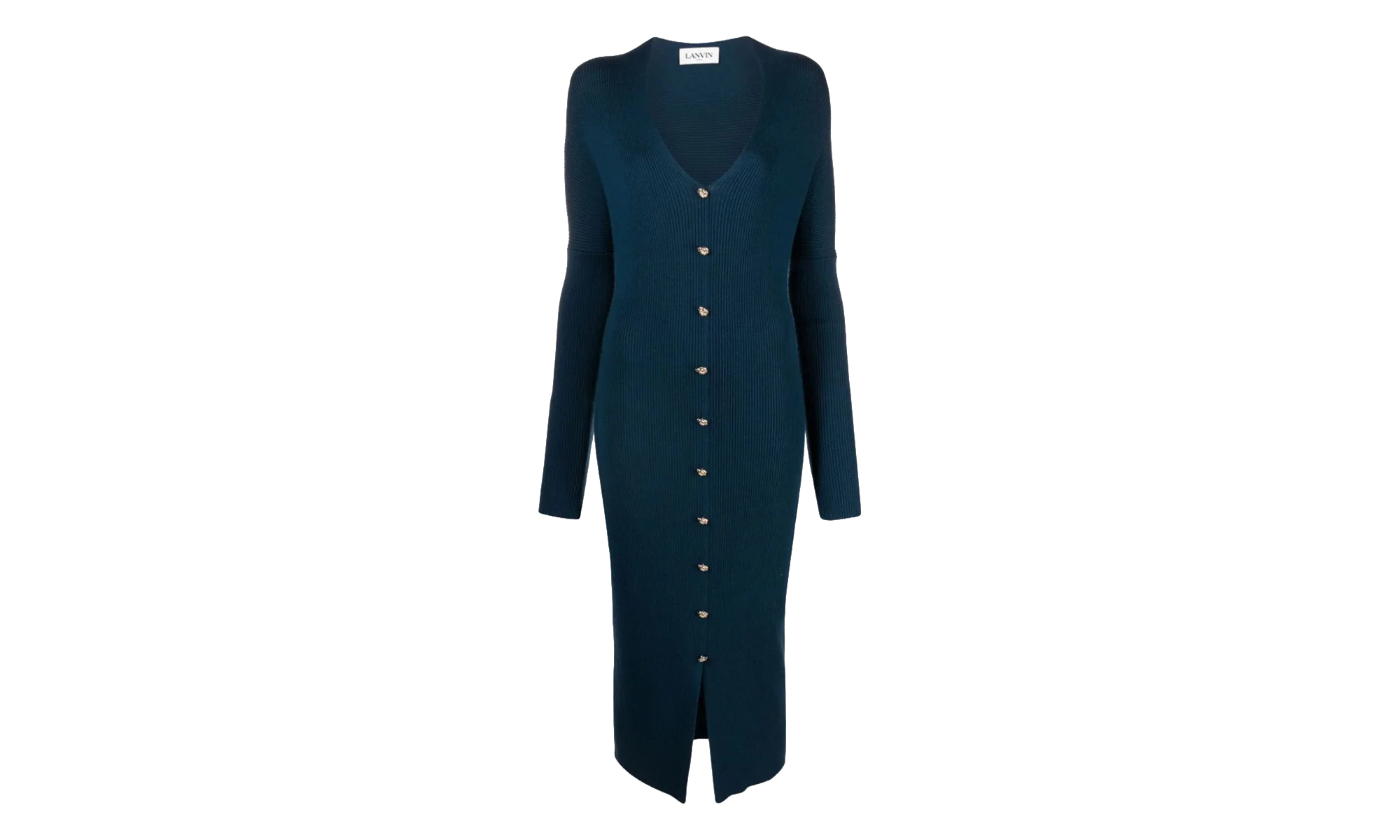 RIBBED LONG BUTTONED DRESS "SAPPHIRE" RW DR0043 K010 H23 271