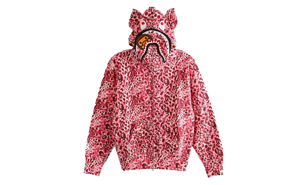 Wild Leopard Pattern Milo Shark Full Zip Hoodie WMNS "Pink Camo" 2L80215001 PNK