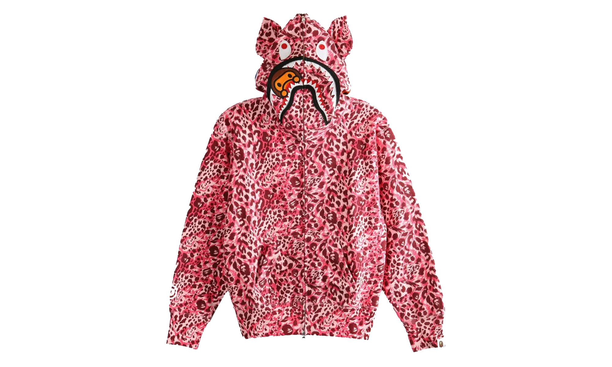 Wild Leopard Pattern Milo Shark Full Zip Hoodie WMNS "Pink Camo" 2L80215001 PNK