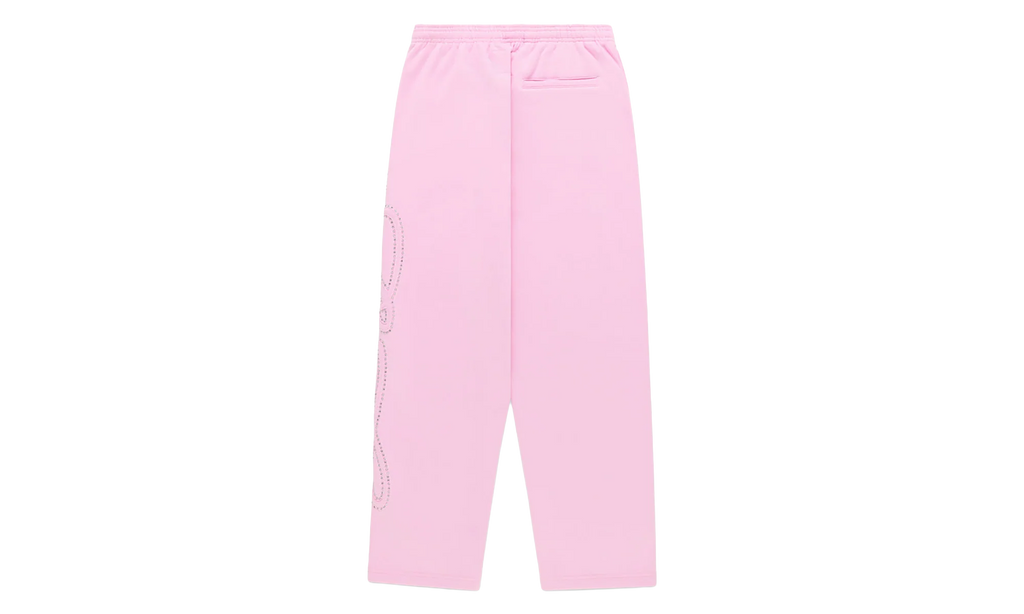 Rhinestone Script Wide Leg Sweatpants "Light Pink" SP5der350