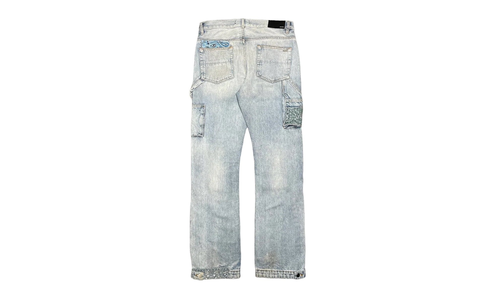 Patchwork Bandana Carpenter Jeans "Stone Indigo" AMIF MJ340