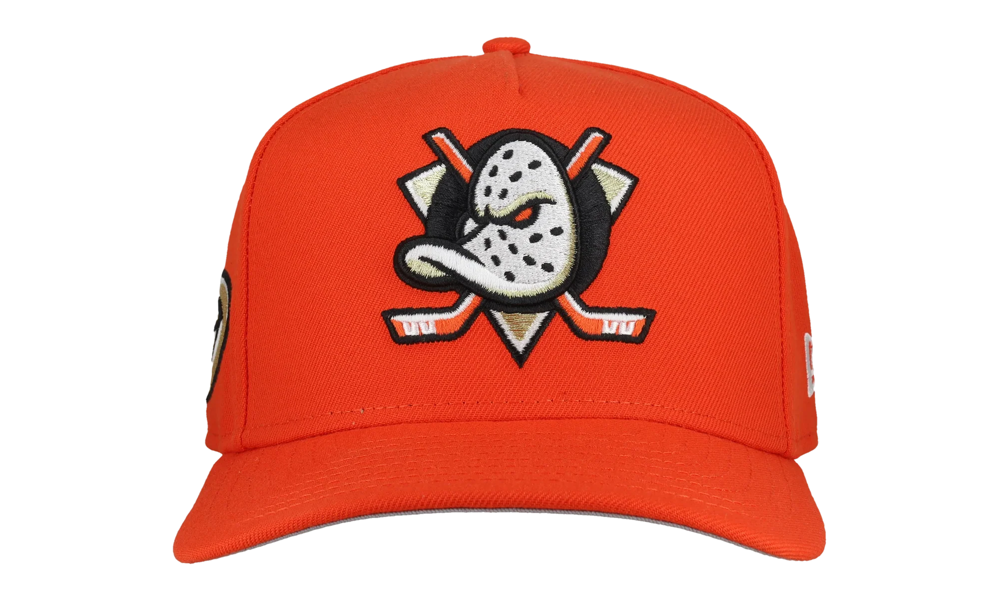 9FIFTY Anaheim Mighty Ducks Team Color A Frame Snapback Hat "Red - Grey Brim" NE464