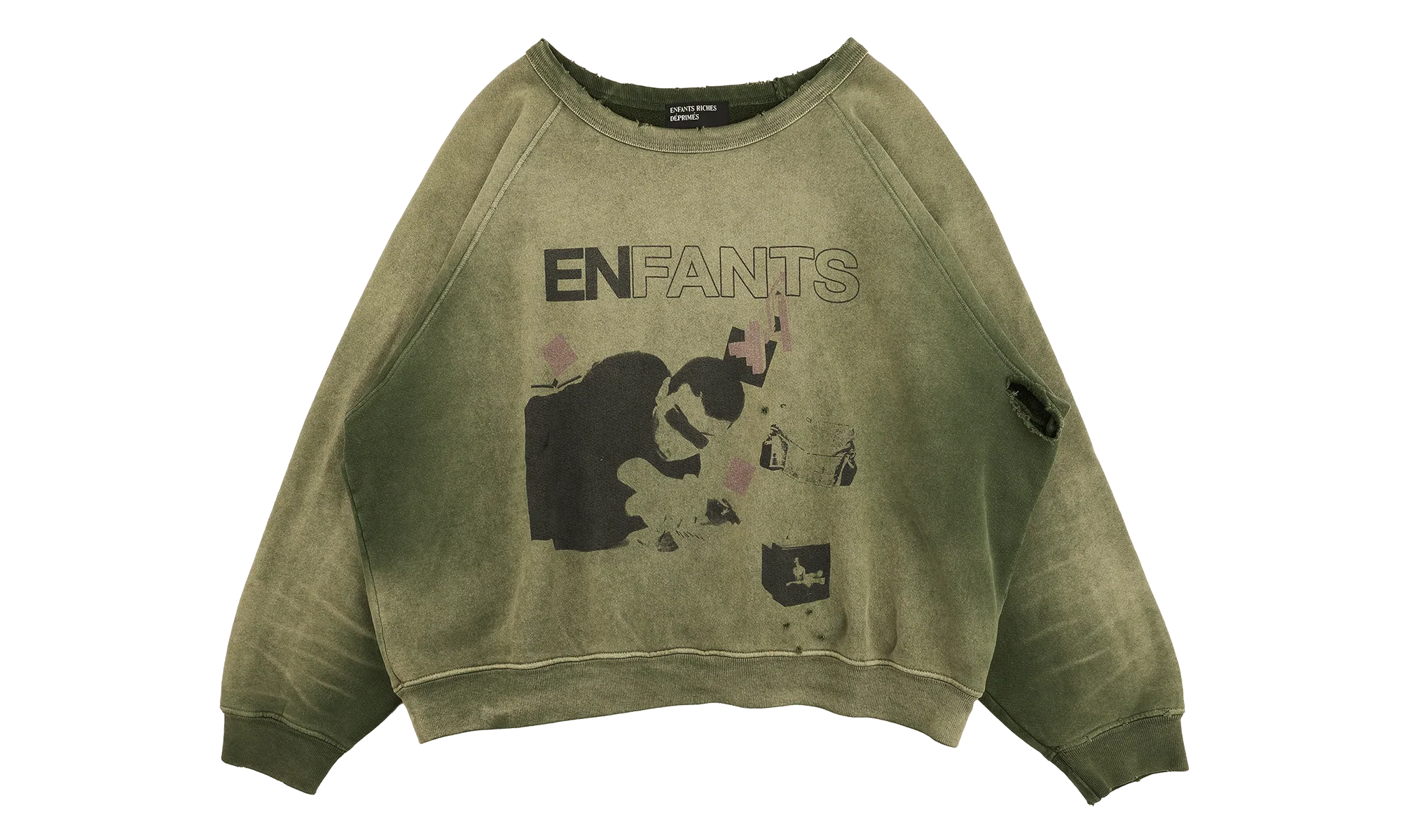My Death My Life Logo Raglan Crewneck Sweatshirt "Gardener Green" 020 497 GARD