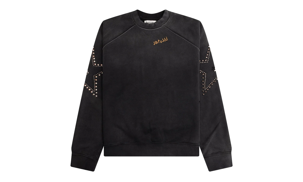 Star Studded Oversized Crewneck "Black" SAT003