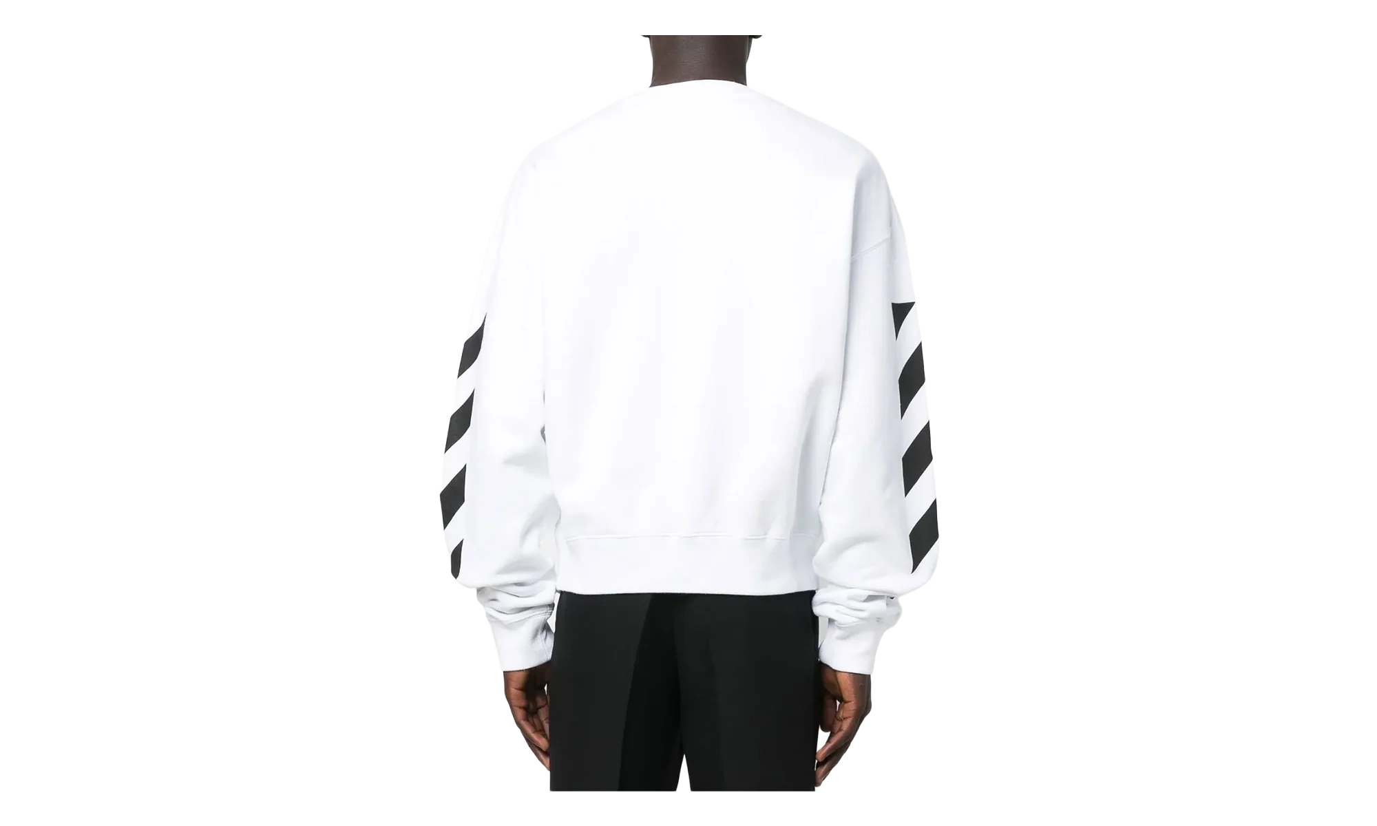 Diagonal Helvetica Oversized Sweatshirt "White" OMBA058C99FLE0010110