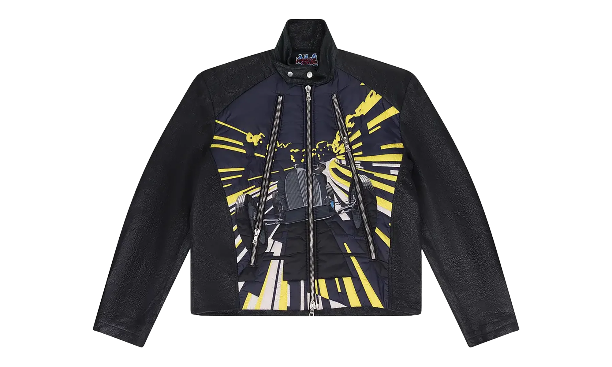 Leather Racing Jacket "Black / Yellow" LRJ001