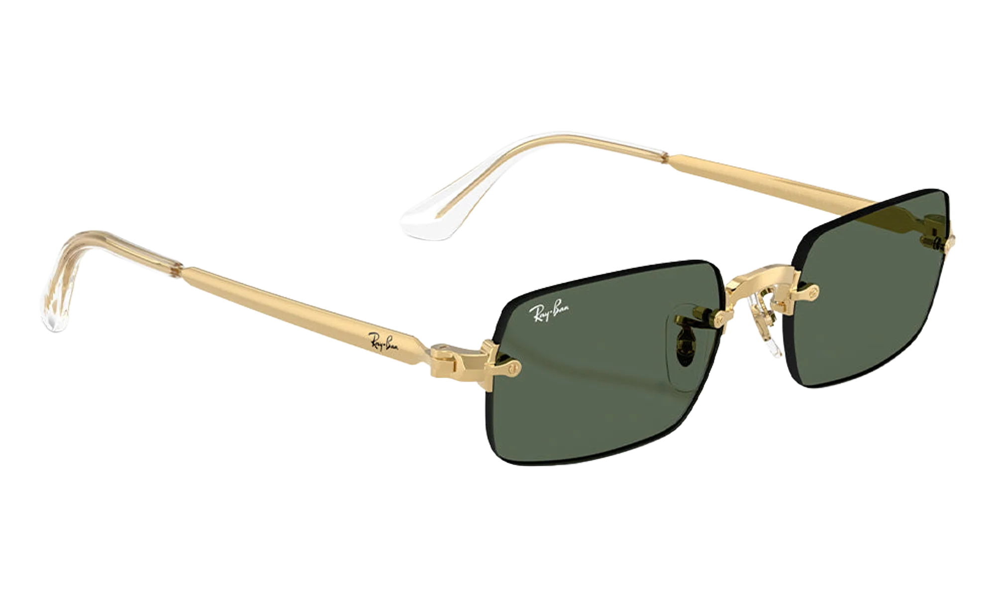 Ray-Ban Rimless "A$AP Rocky - Polished Arista Gold with Dark Green Lens" RB3928 001 71