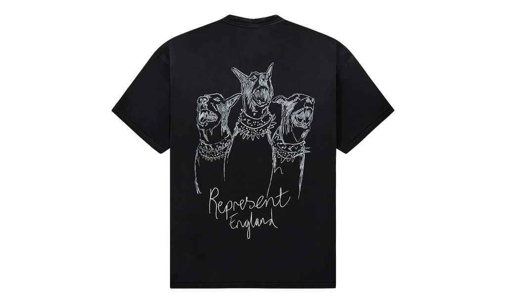Hand Drawn Thoroughbred Dogs Tee "Aged Black" MLM100383 03