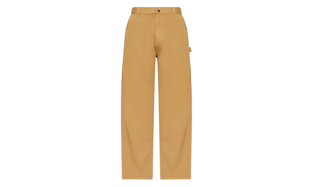 Button Up Zipper Straight Leg Trousers "Camel" MON52