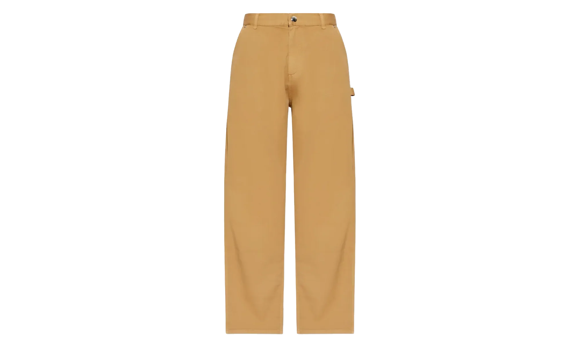 Button Up Zipper Straight Leg Trousers "Camel" MON52