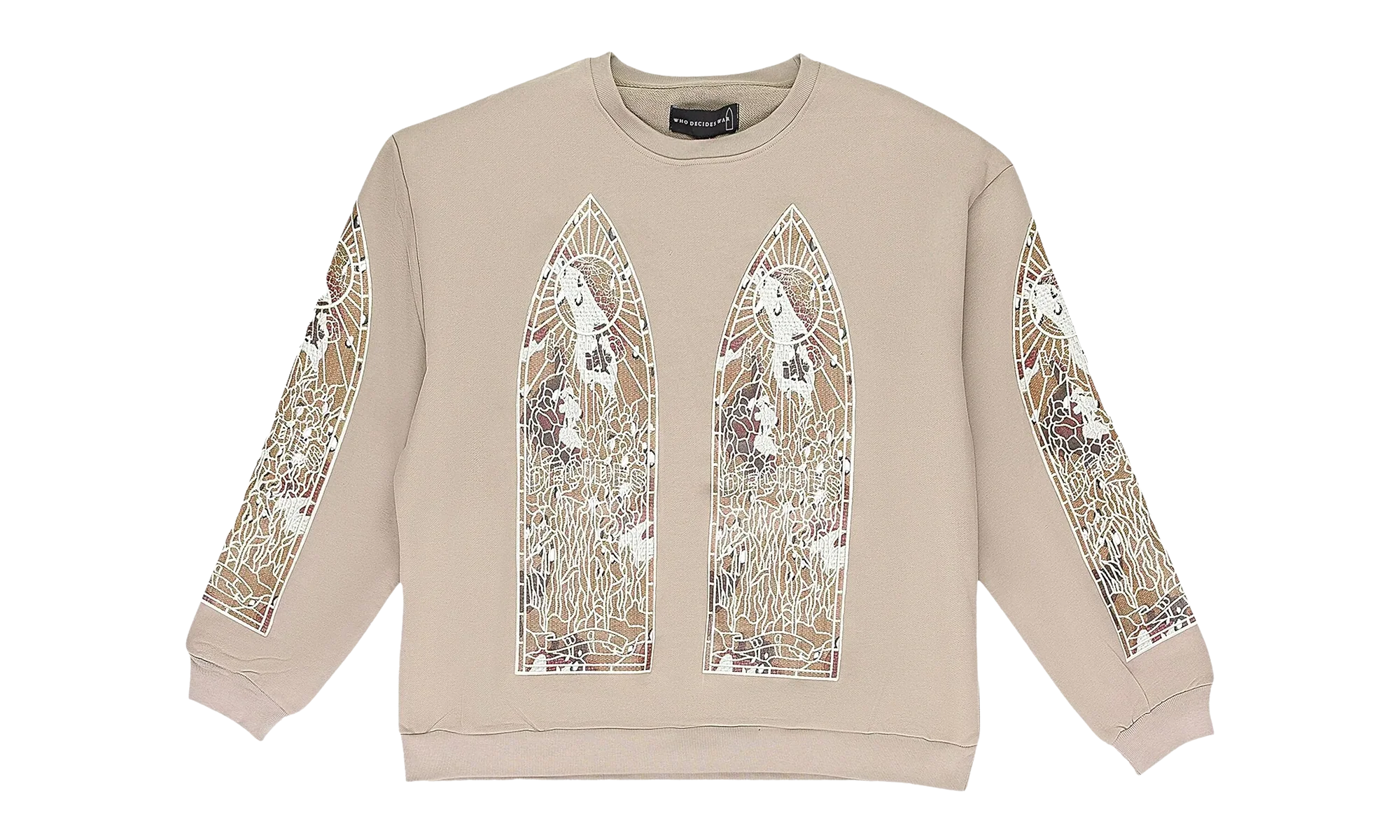 Camo Glass Pullover Sweatshirt "Beige" 232389M201030