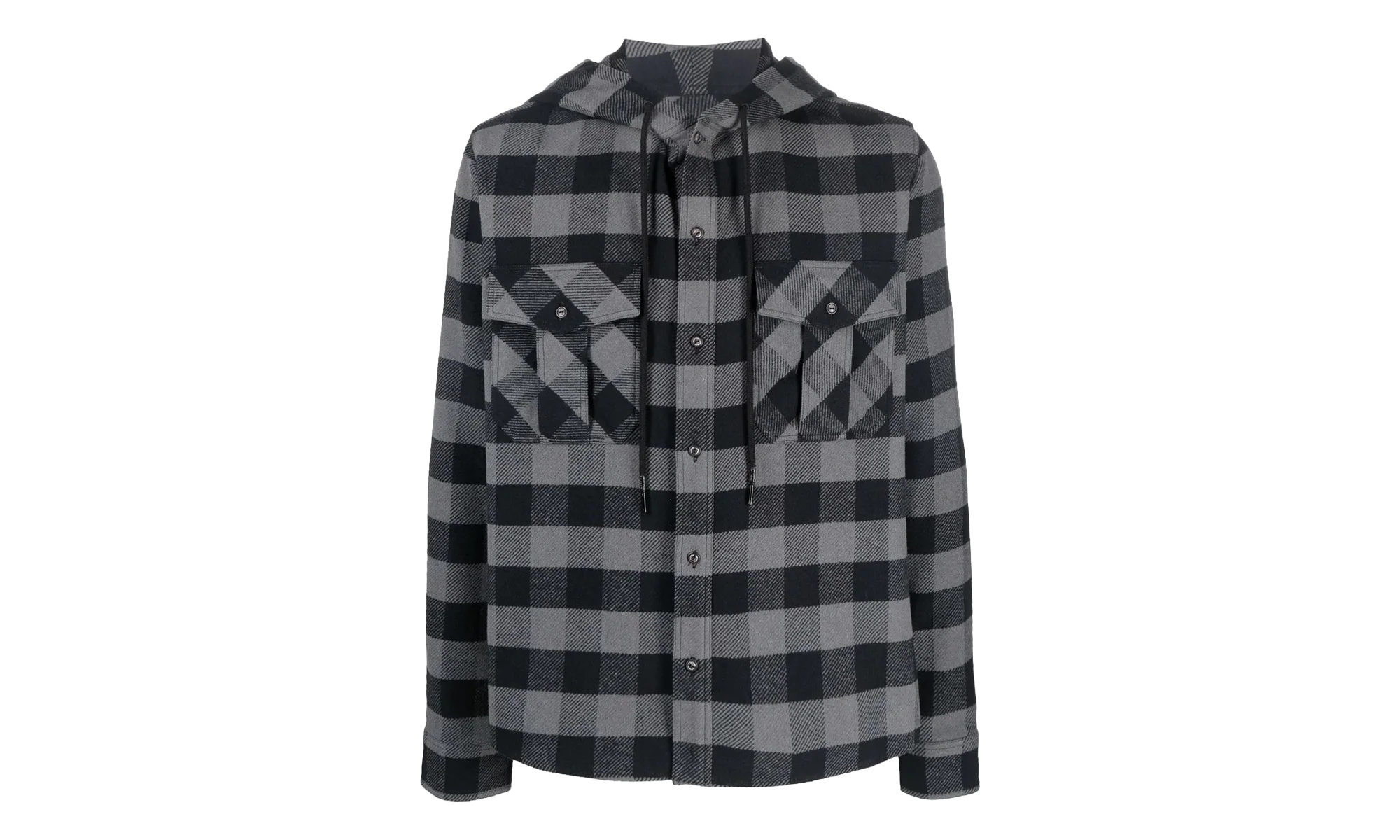 Arrow Hoodie Flannel Shirt "Black / White" OMGA125F21FAB0010501