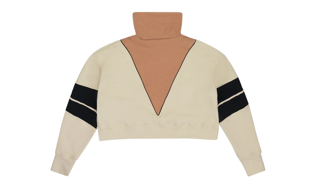 Intarsia Crop Half Zip Sweater "Cream" OFW WTPS 0001