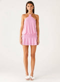 Elosa Halter Mini Dress - Pink