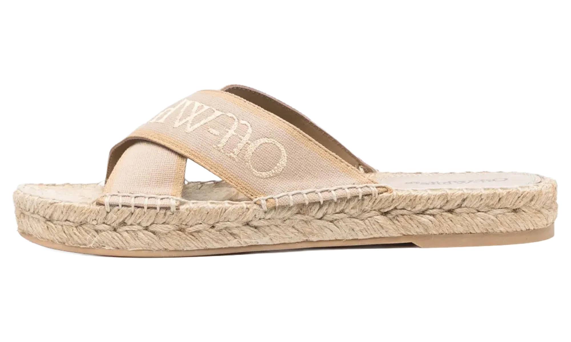 Bookish Criss-Cross Espadrille Sandals WMNS "Beige" OWIB012S23FAB0016103