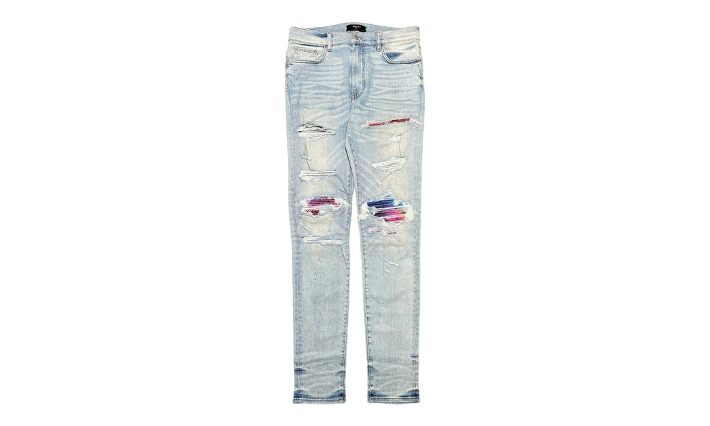 MX1 Bandana Patch Jeans "Light Indigo Rainbow" AMRBLI USED 1 NEW