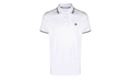 Striped Trim SS Polo Collar T-shirt "Brilliant White" MON59