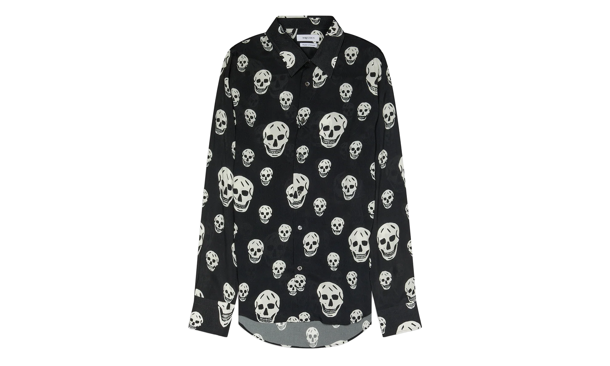 All Over Skulls Button Down Shirt "Black / Ivory" AM004