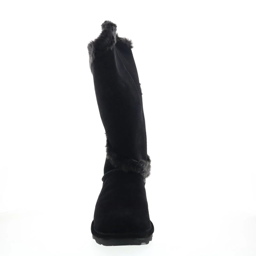 Bearpaw Sheilah 2139W-011 Womens Black Suede Slip On Casual Dress Boots