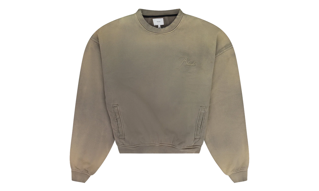 Script Logo Sunfaded Crewneck Sweatshirt "Elephant Green" RHDMHDS0043 ELGRN