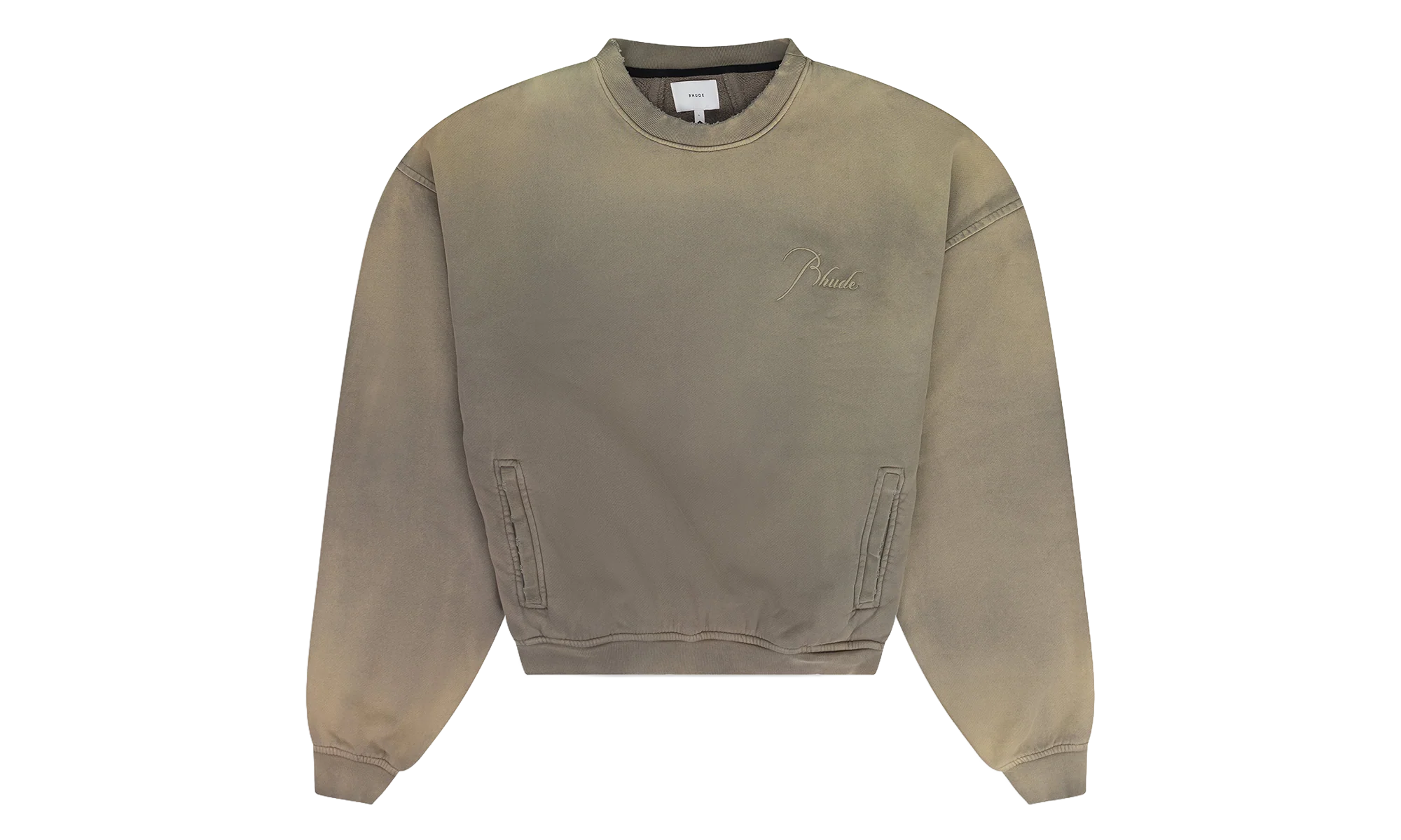 Script Logo Sunfaded Crewneck Sweatshirt "Elephant Green" RHDMHDS0043 ELGRN
