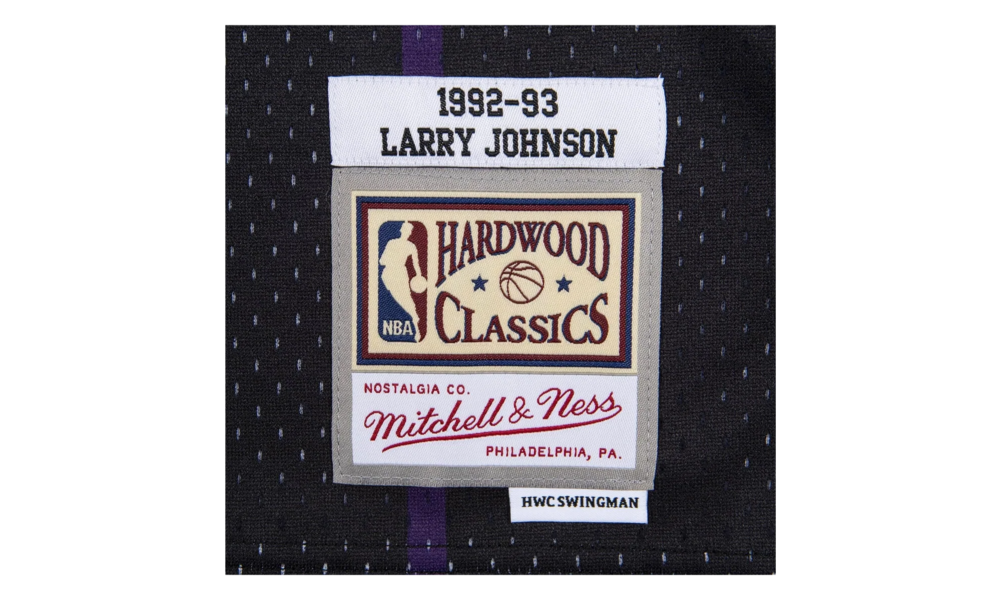 NBA Larry Johnson Reload Swingman Jersey "1992 Charlotte Hornets - Black" SMJYCP19277 CHOBLCK92LJO