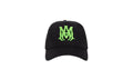 MA Logo Trucker Hat "Black Neon Green" MDS357 002