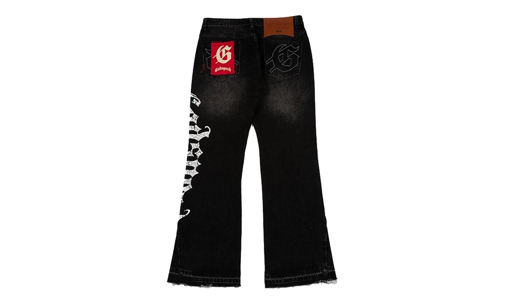 OG Logo Flared Denim Jeans "Grey Wash" GS116