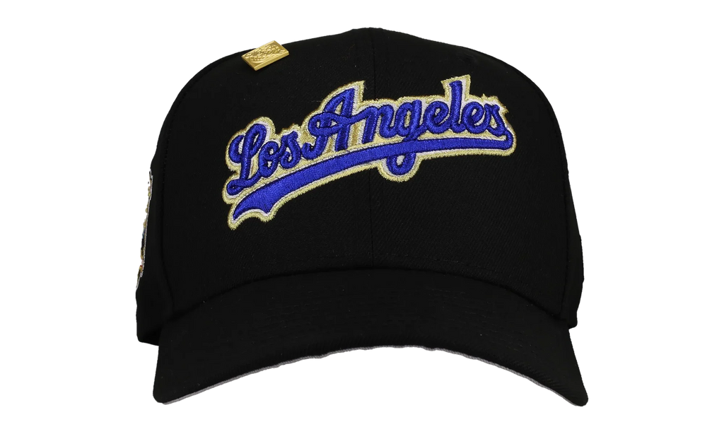 59FIFTY Los Angeles Dodgers 40th Anniversary Fitted Hat "Black Dome - Metallic Script" 123451299828