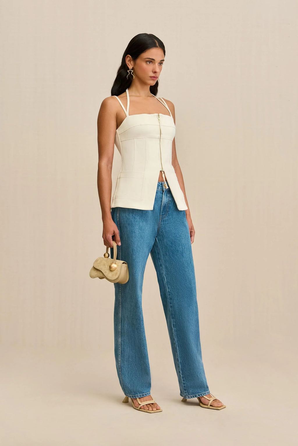 Ivory Edge Halter Zip Top