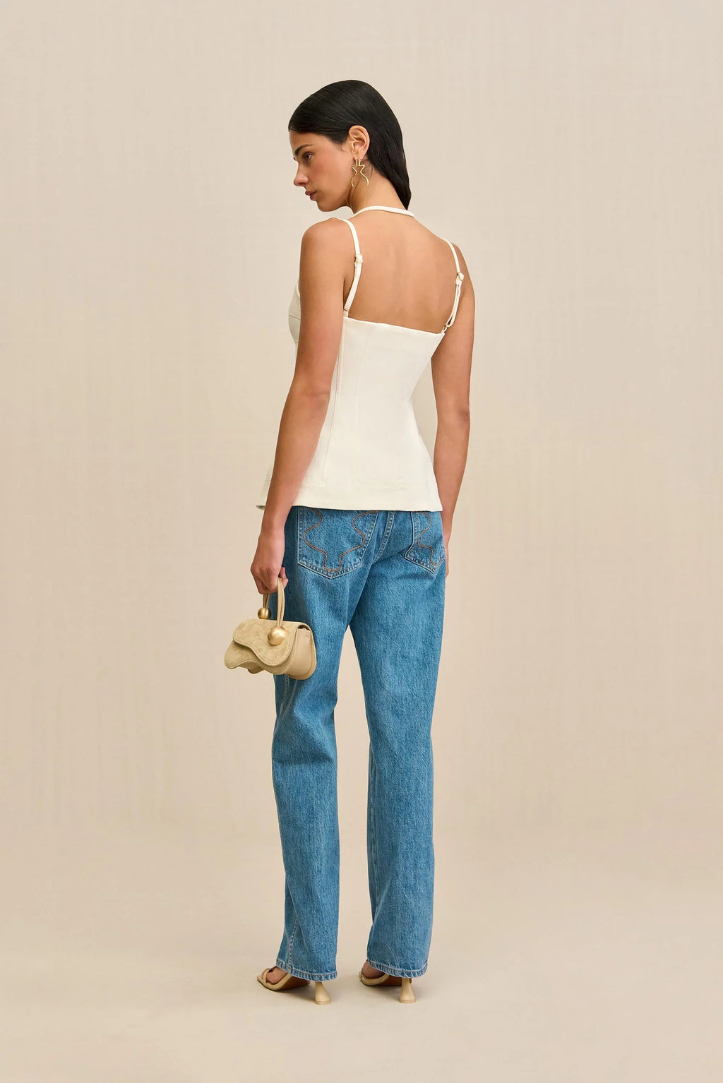 Ivory Edge Halter Zip Top