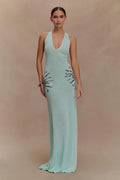 Azure Bloom Knit Gown