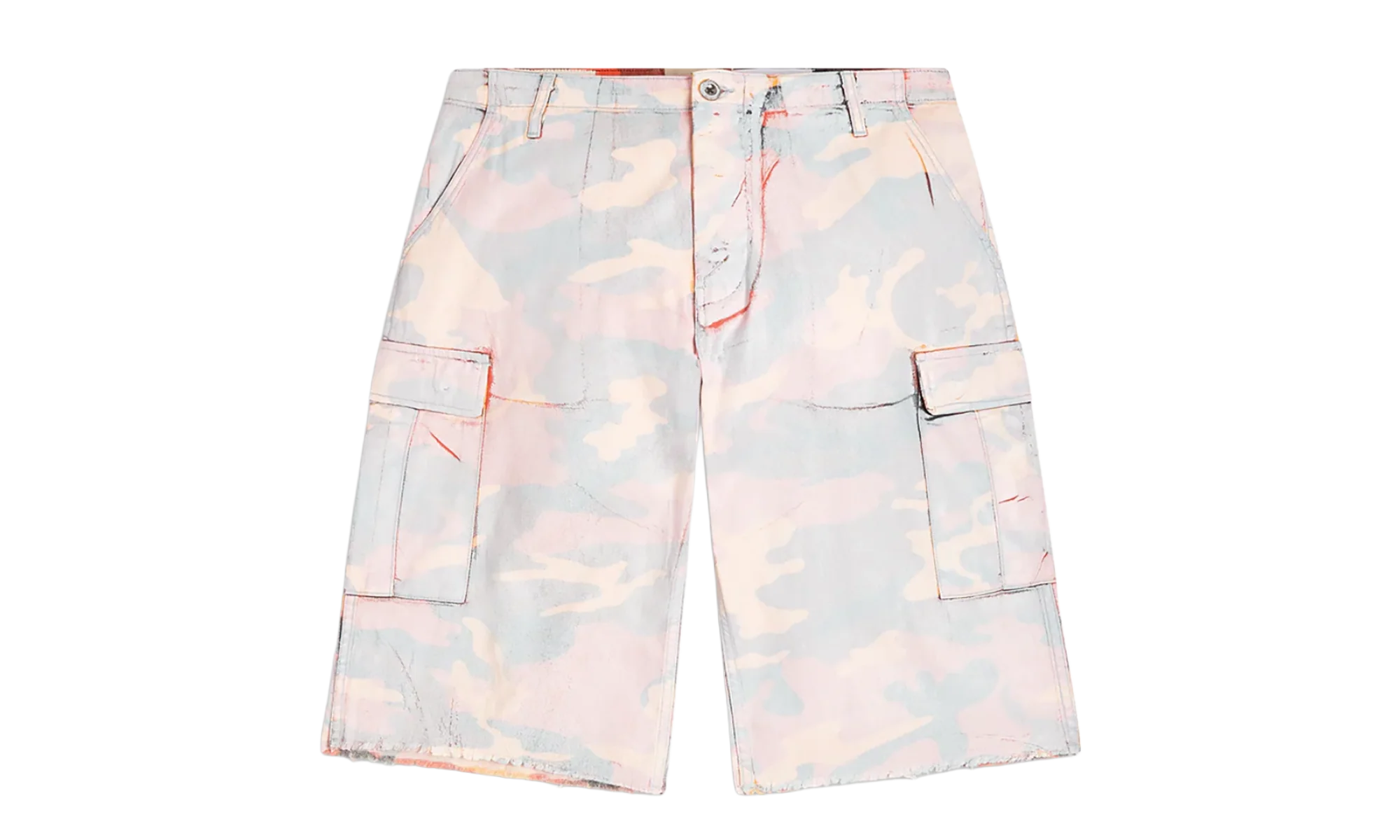 Camo Cut Off Short "Orange" GD047