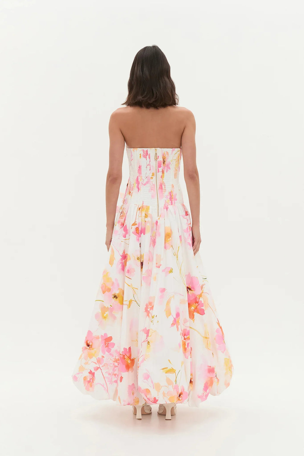 Golden Garden Strapless Gown