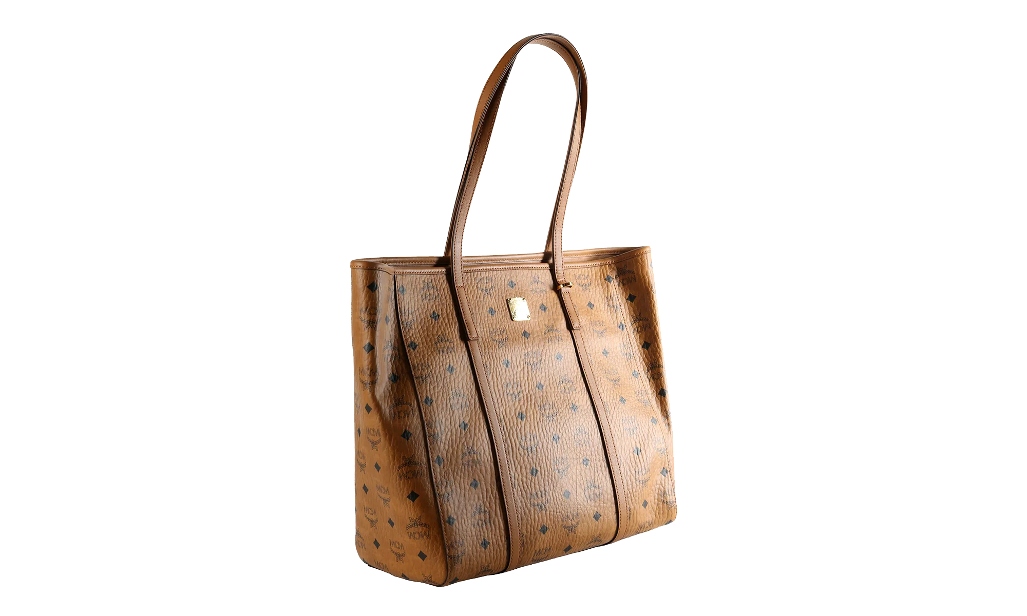 Medium Toni Shopper in Visetos "Cognac" MWPAATN03CO001