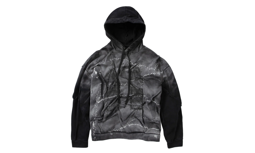 Gathered Thorn Window Hoodie "Black / Grey" CU6OFEQL