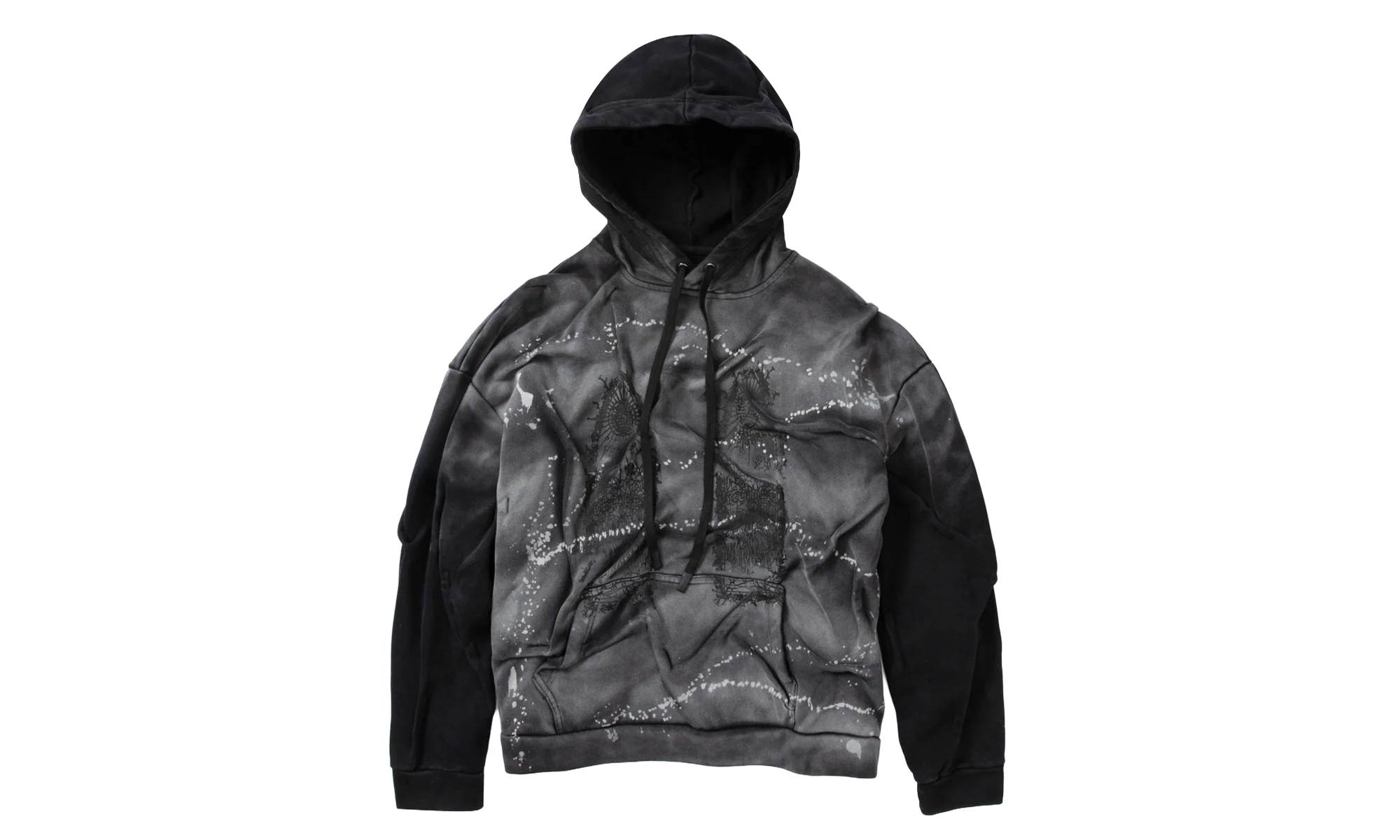 Gathered Thorn Window Hoodie "Black / Grey" CU6OFEQL