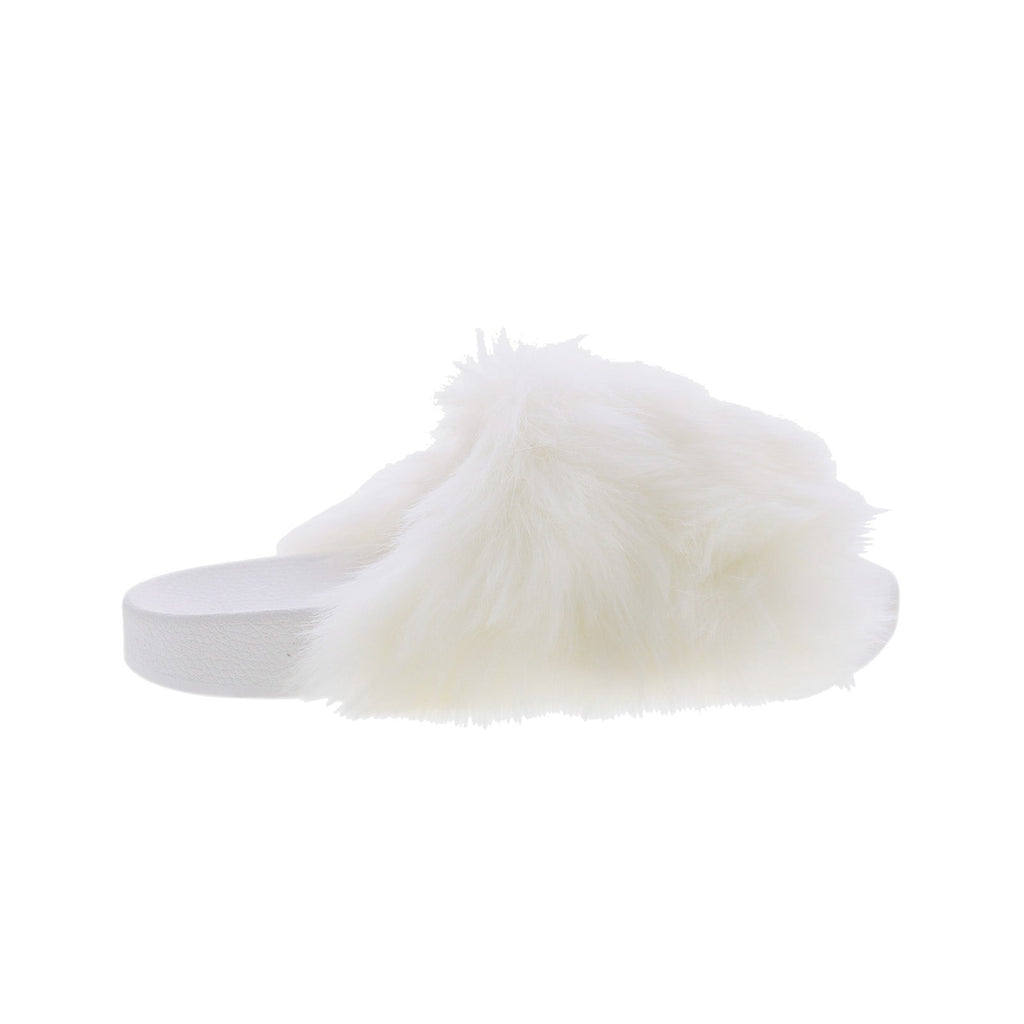 Bearpaw Lucinda 2688W-010 Womens White Synthetic Slip On Slides Sandals Shoes