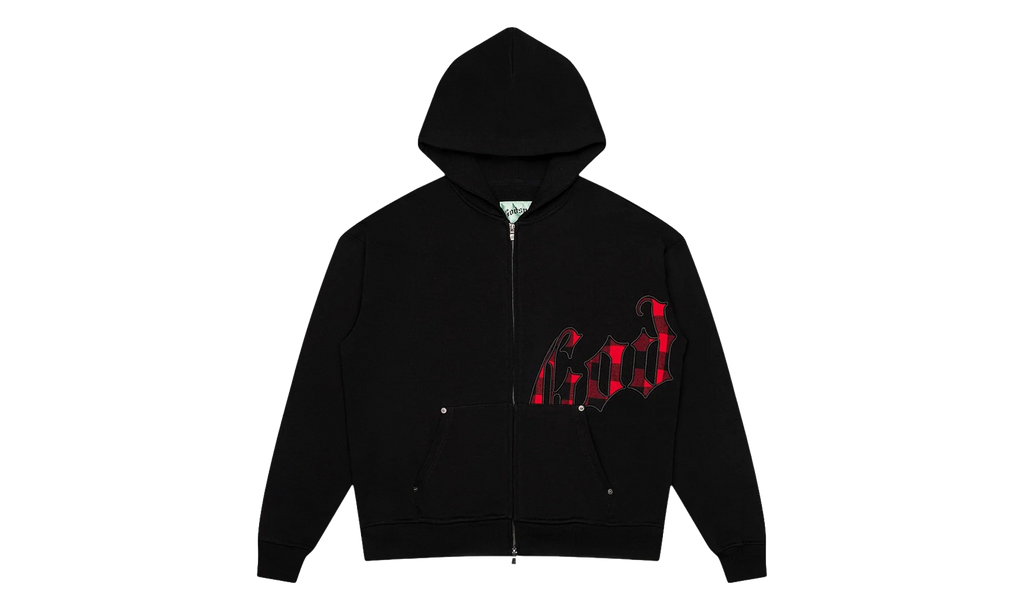 OG Logo Hoodie "Black Red Plaid" GS097