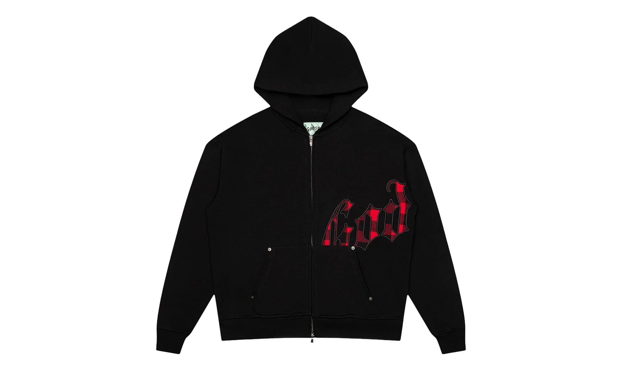 OG Logo Hoodie "Black Red Plaid" GS097